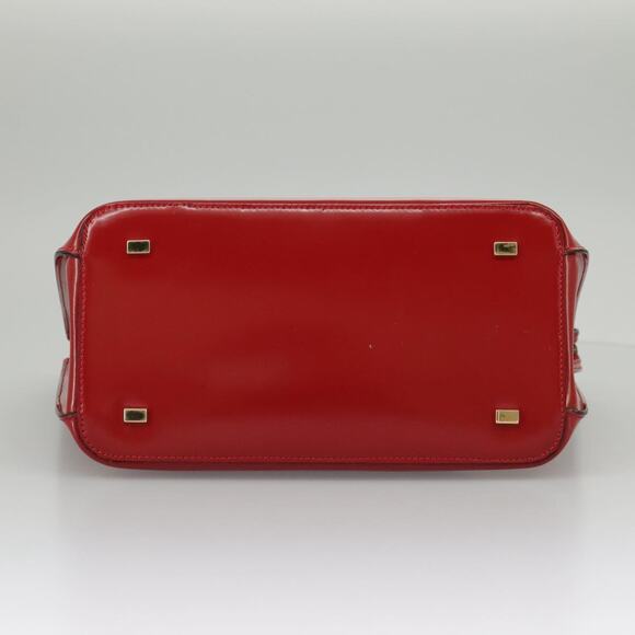 CELINE Hand Bag Patent Leather Red Gold - Picture 9 of 13